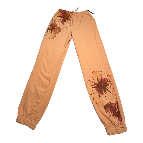 Wild Fable Peach Floral Graphic Print Lounge Sweatpants Womens Size S - Picture 1 of 11